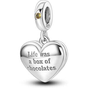Heart Box 925 Silver Travel Dangle Cool Charms for Necklaces Pendant